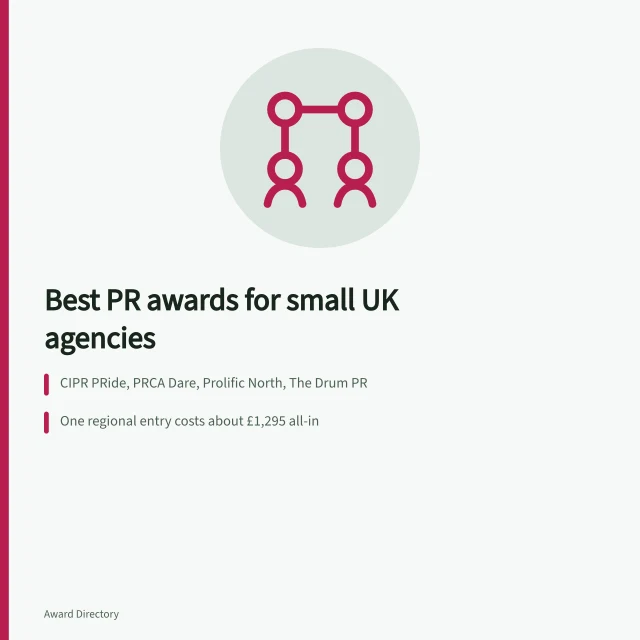 Comparison of PR award schemes for small UK agencies. Which are the best PR awards for small UK agencies?