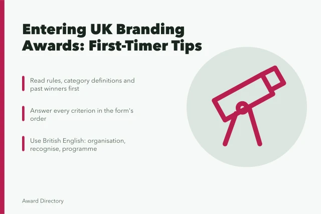 Checklist for first-time entrants to UK branding awards